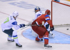 Krievijas hokejisti izmoka uzvaru pār debitanti Slovēniju
