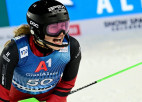 Ģērmane Pasaules kausa posmā slalomā Andorā nefinišē pirmajā braucienā