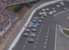 Video: Lietus dēļ NASCAR sacensības aptur, uzvaru izcīna Bels