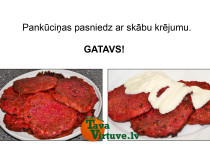 Fotorecepte: Biešu un biezpiena pankūkas soli pa solim