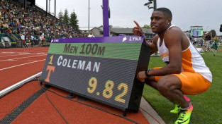 ASV sprinteris Kolmans labo NCAA 100 metru rekordu