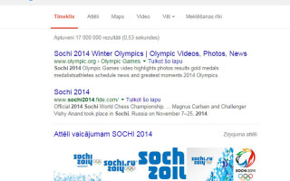 No sporta tematikas atslēgas vārdiem "Google" visvairāk meklēts "Sochi 2014"