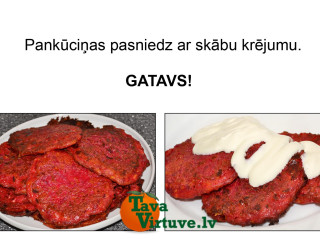 Fotorecepte: Biešu un biezpiena pankūkas soli pa solim