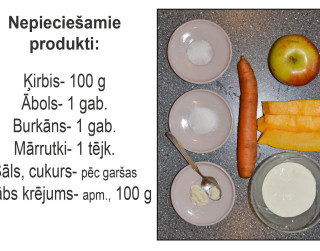 Fotorecepte: Ķirbju salāti ar ābolu un burkāniem soli pa solim