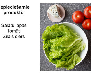 Fotorecepte: Zilā siera salāti soli pa solim