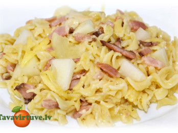 Fotorecepte: Makaronu un melones sacepums soli pa solim