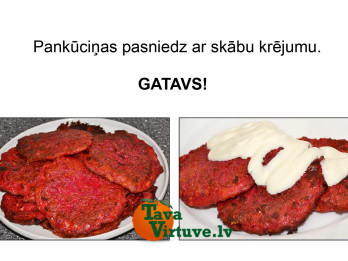Fotorecepte: Biešu un biezpiena pankūkas soli pa solim