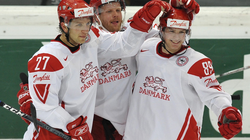 Dānijas hokejisti arī nākamajā sezonā spēlēs starp spēcīgākajiem.
Foto: AP