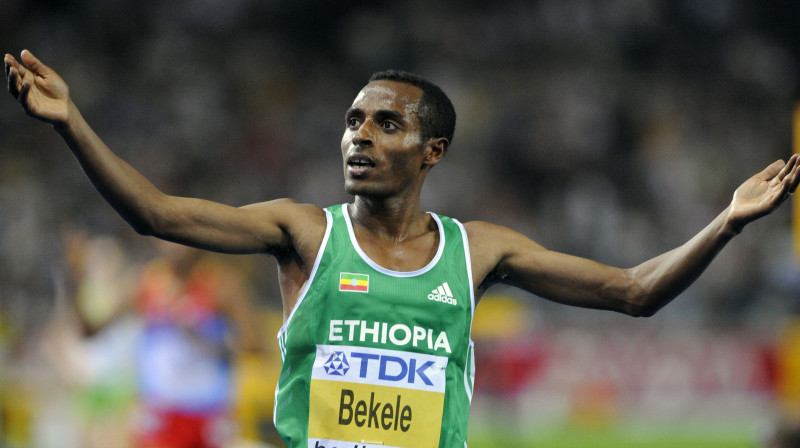 Ja notiktu sacensība 800m skrējienā ar pasaules rekordistu 100m un 200m Useinu Boltu, Bekele (attēlā) ir pārliecināts par savu uzvaru.    
Foto: AFP