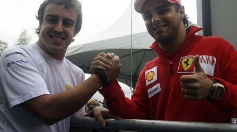 2010.gada "Ferrari" piloti - Fernando Alonso un Felipe Masa
Foto: Scanpix Sweden