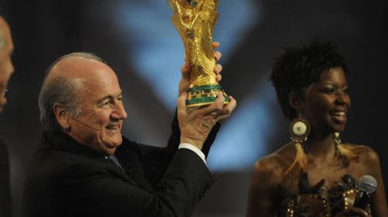 FIFA prezidents Zeps Blaters ar Pasaules kausu
Foto: AFP/Scanpix