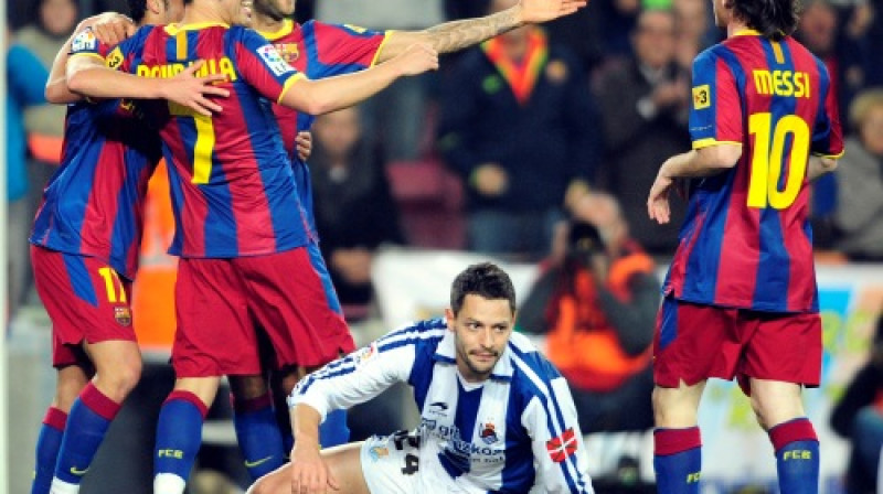 "Barcelona" savā laukumā neatstāja nekādu variantu "Real Sociedad"
Foto: AP/ Scanpix
