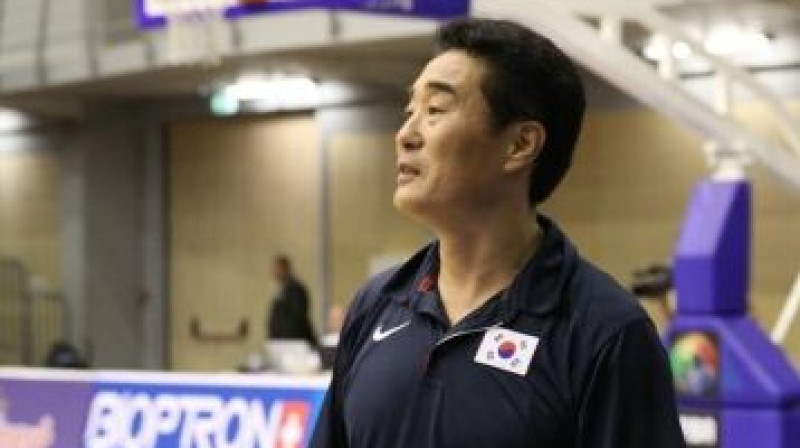 Dienvidkorejas izlases galvenais treneris Sungugs Lī
Foto: latvia2011.fiba.com