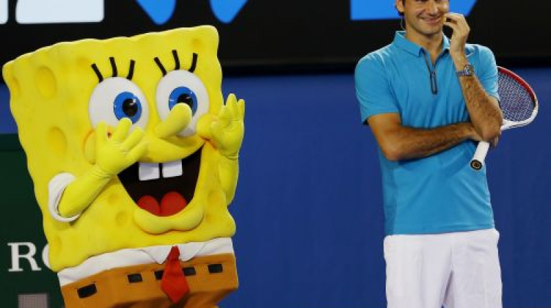 Rodžers Federers bērnu dienas pasākumu laikā
Foto: AFP/Scanpix