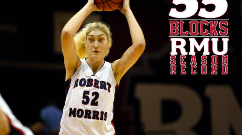 Anna Gailīte: 55 bloķēti metieni sezonā ir "Robert Morris University" rekords
Foto: www.rmucolonials.com