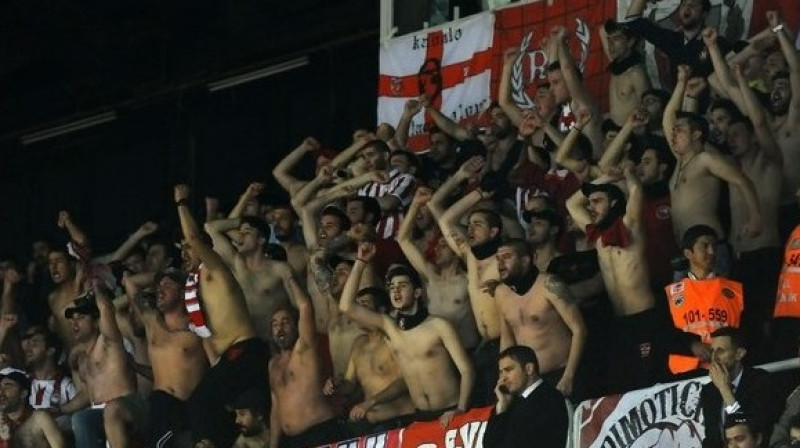 "Olympiacos" fani 17. aprīļa spēlē Stambulā
Foto: AFP/Scanpix