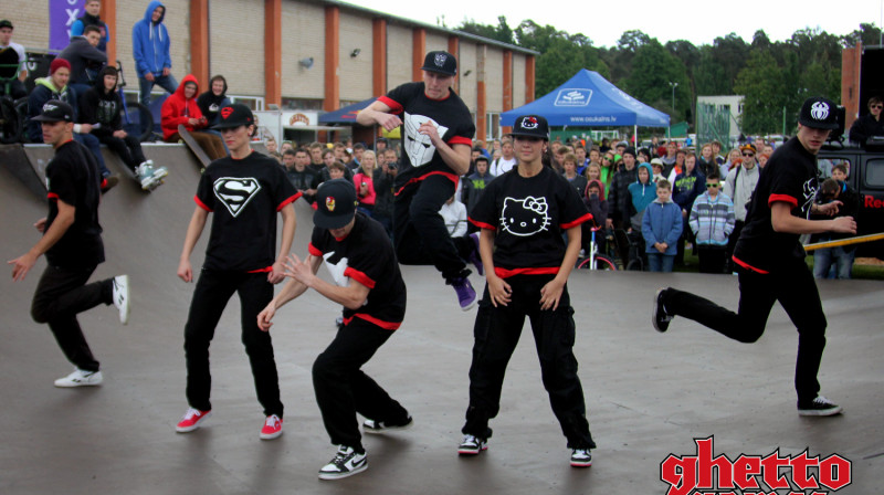 "Ghetto Games" 2012. gada Jēkabpils sacensību atklāšanas ceremonijā uzstājas "Jam Crew"
Foto: Renārs Buivids