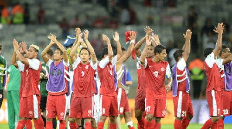 Taiti futbolisti izsaka pateicību līdzjutējiem par parādīto atbalstu
Foto:AFP/Scanpix