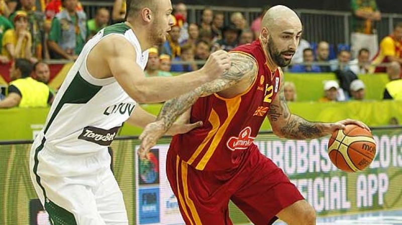 Maķedonijas kapteinis Pero Antičs spēlē pret Lietuvu
Foto: www.fibaeurope.com