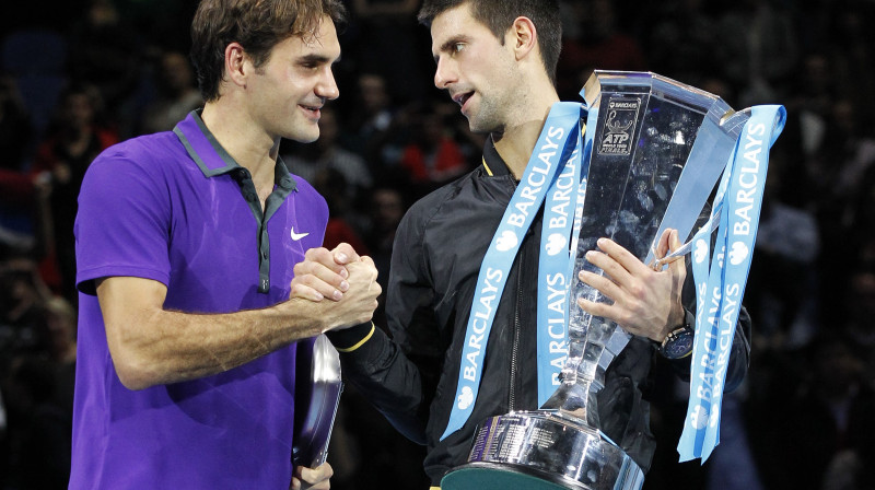 2012. gada 12. novembris Londonā. Novaks Džokovičs kļuvis par divkārtējo "ATP World Tour Finals" čempionu
Foto: AFP/Scanpix