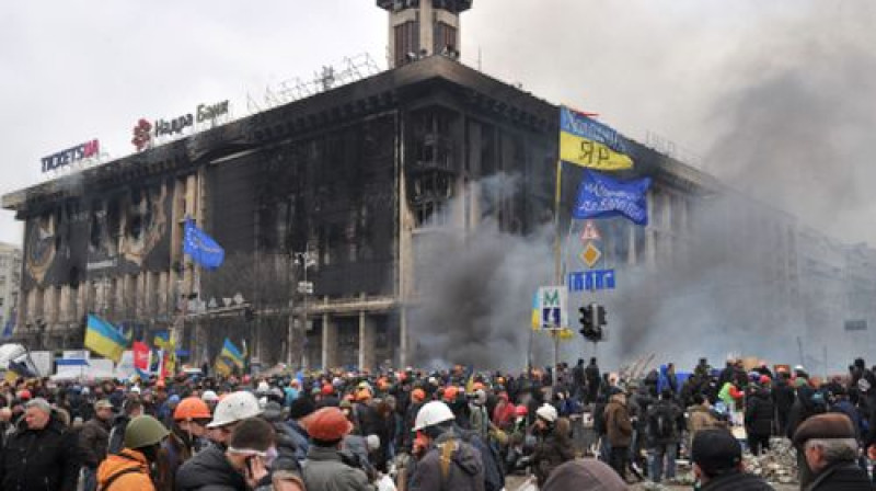 Šād skats šodien vērojams Kijevas centrā
Foto:AFP/Scanpix