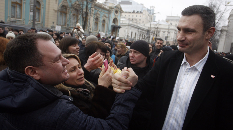 Vitālijs Kļičko 2014. gada 23. februārī Kijevā
Foto: AFP/Scanpix