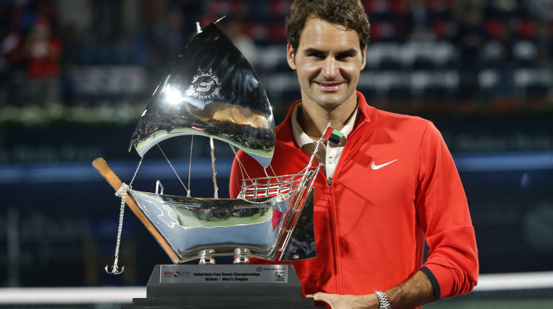 Rodžers Federers - seškārtējs Dubaijas čempions
Foto: Reuters/Scanpix