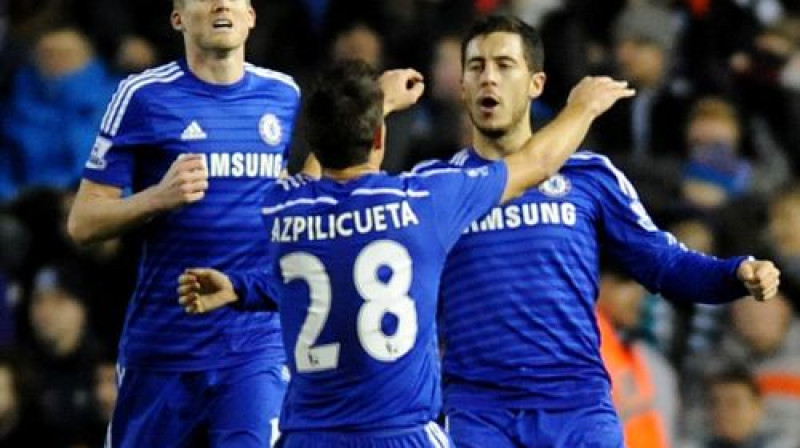 "Chelsea" spēlētāji pēc vārtu guvuma
Foto: AP/Scanpix