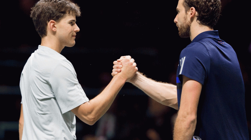 Dominiks Tīms un Ernests Gulbis februārī Roterdamā
Foto: www.abnamrowtt.com