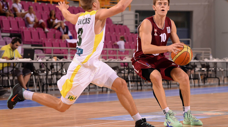 Dāvis Geks 2014. gada Eiropas U20 čempionātā Krētā
Foto: FIBA Europe