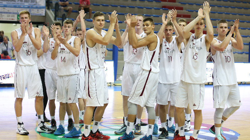 Latvijas U20 izlase.
Foto: FIBAEurope.com