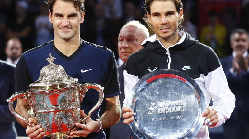 Rodžers Federers un Rafaels Nadals Bāzeles finālā
Foto: Reuters/Scanpix