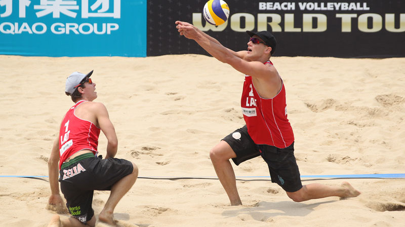 Rihards Finsters un Edgars Točs
Foto: FIVB