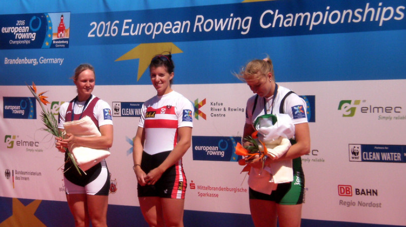 Elza Gulbe, Magdalēna Lobniga, Sanita Pušpure
Foto: rowing.lv