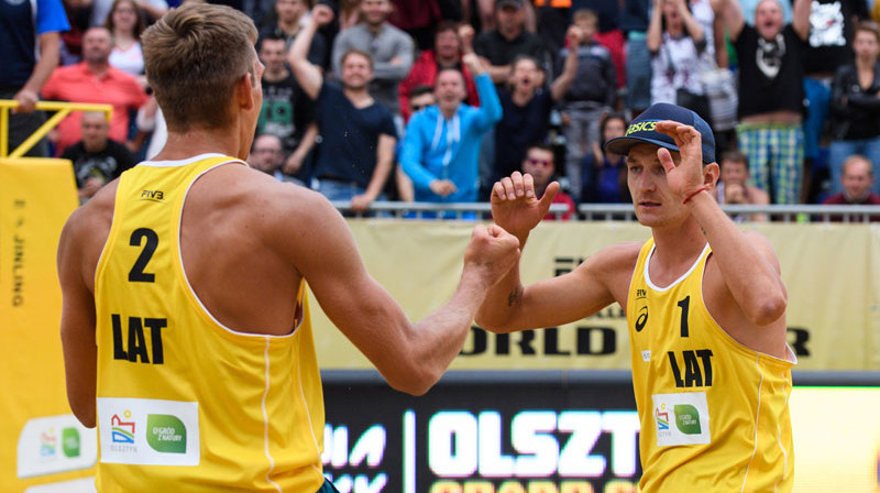 Haralds Regža un Mārtiņš Pļaviņš
Foto: FIVB