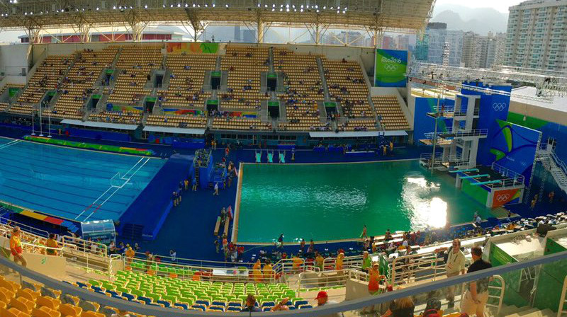 Rio spēļu ūdens krāsas
Foto: twitter.com/TomDaley1994