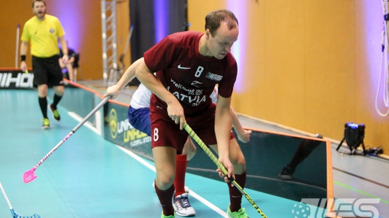 Ingus Laiviņš var kļūt par labāko punktu guvēju spēlēs pret dāņiem
Foto: Ritvars Raits, Floorball.lv