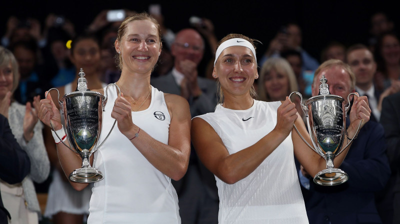 Jekaterina Makarova un Jeļena Vesņina
Foto: PA Wire/Scanpix