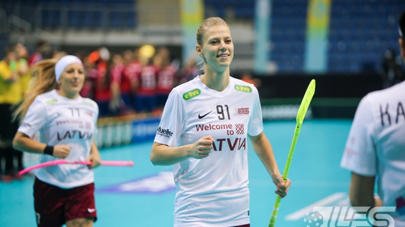 Pret Norvēģijas izlasi viena no labākajām Latvijas valstsvienībā bija Līga Garklāva
Foto: Ritvars Raits, Floorball.lv