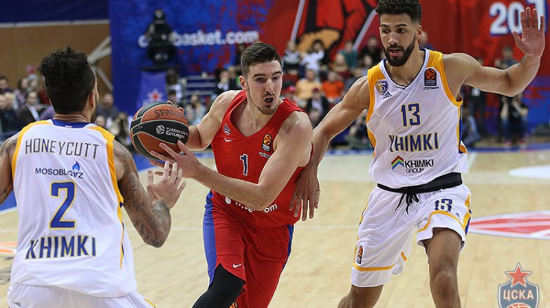 Nando De Kolo ar bumbu spēlē pret Maskavas apgabala "Khimki"
Foto: cskabasket.com