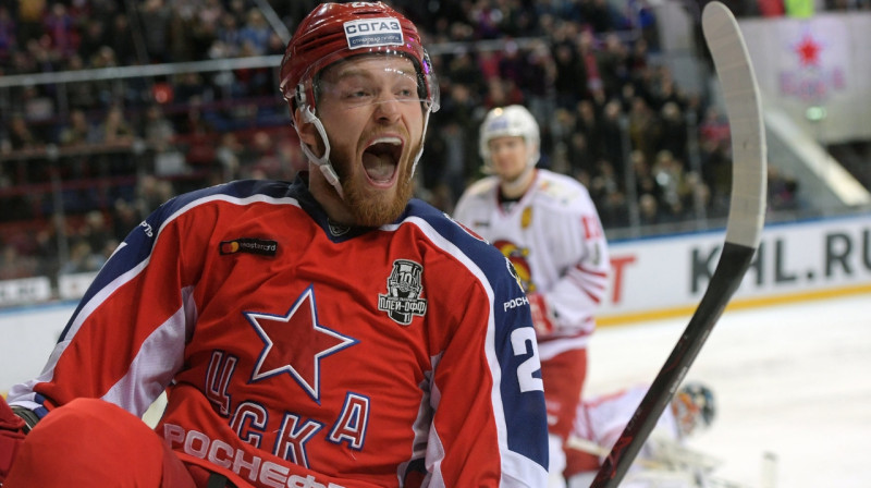 CSKA uzbrucējs Mihails Grigorenko guva divus vārtus mačā pret Kazaņas "Ak Bars". Foto: rsport.ria.ru