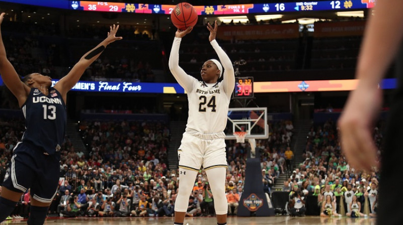 Arike Ogunbovale un "Notre Dame": otrais NCAA čempionāta fināls pēc kārtas. Foto: USA Today/Scanpix