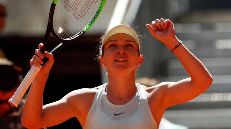 Simona Halepa ceturto reizi spēlēs Madrides finālā. Foto: Reuters/Scanpix