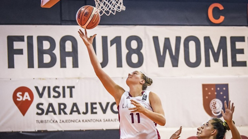 Paula Mauriņa spēlē pret Bosniju. Foto: FIBA