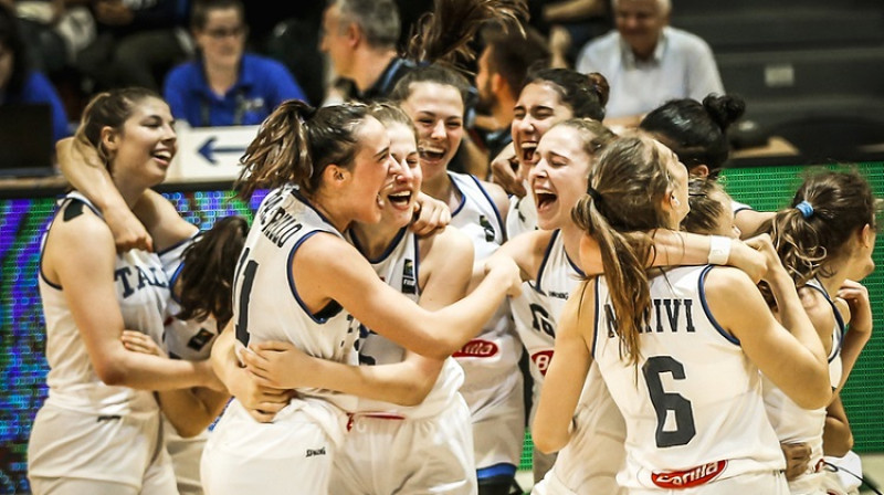 Itālijas juniores:  trīskārtējas Eiropas čempiones. Foto: FIBA