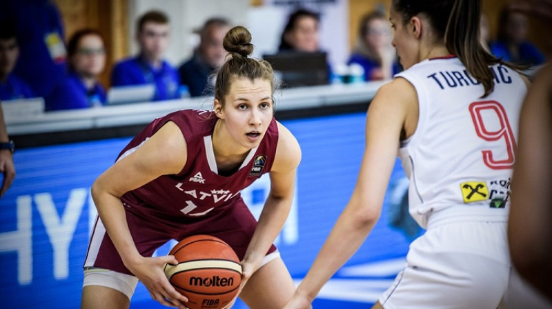 Latvijas U20 izlases kapteine Luīze Šepte. Foto: FIBA