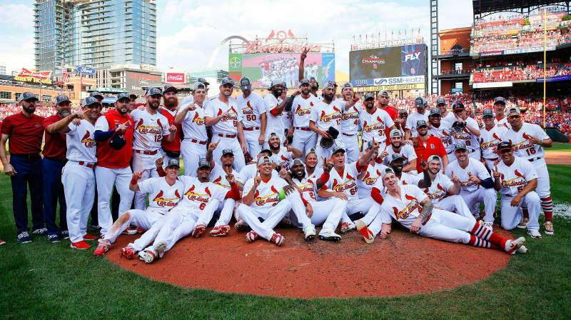 Sentluisas "Cardinals" pēc uzvaras Nacionālās līgas Centrālajā divīzijā
Foto: USA Today/Scanpix