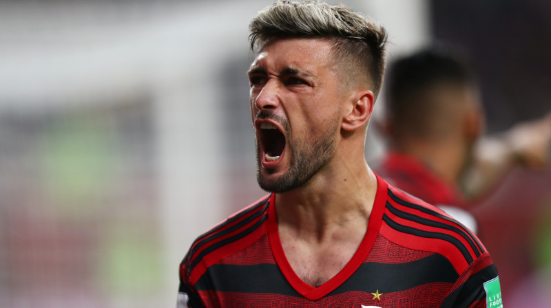 Riodežaneiro "Flamengo" pirmo vārtu guvējs Džordžans de Arasketa. Foto: Reuters/Scanpix