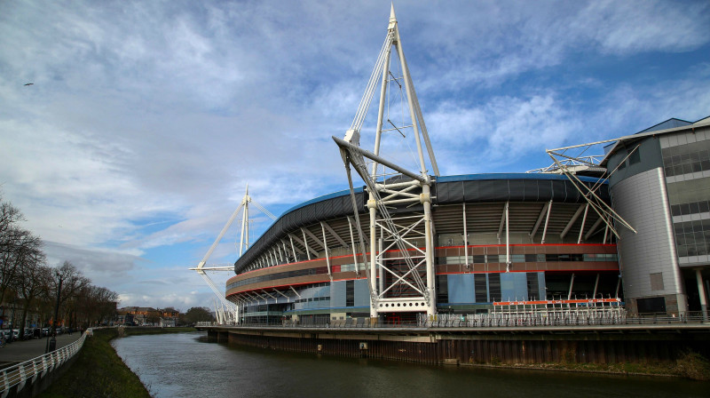 Skats uz "Millenium Stadium", kurā bija jānotiek mačam
Foto: AFP/Scanpix