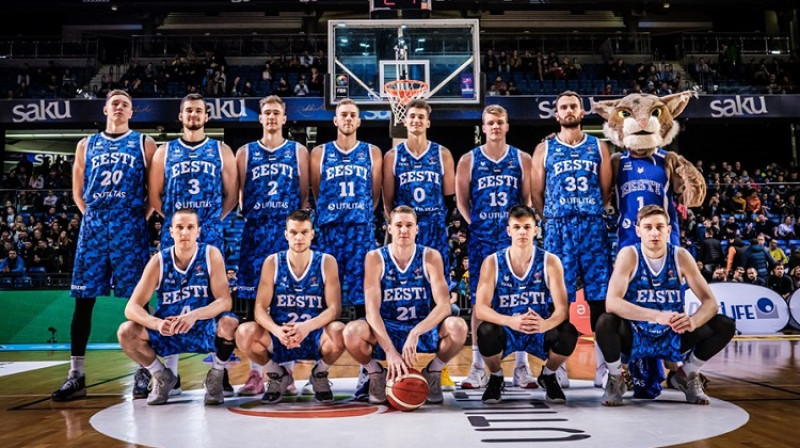 Igaunijas vīriešu basketbola valstsvienība 2020. gada februārī. Foto: FIBA